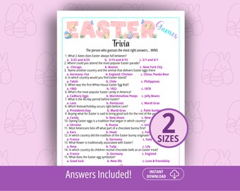 Easter Trivia Game, Easter Games, Easter Quiz, Easter Trivia, Trivia Question Quiz, Family Game Night, Easter Party