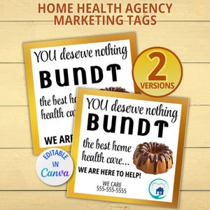 Home Health Marketing Tags, Pop By Tags, Muffin Design Tags, Home Health Referrals, Marketing Gift Tags, Printable Gift Tags