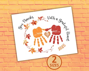 Thanksgiving Handprint Craft, Fall Handprint Craft, Fall Handprint, Handprint Sign, DIY Handprint, Handprint Keepsake, Preschool Craft