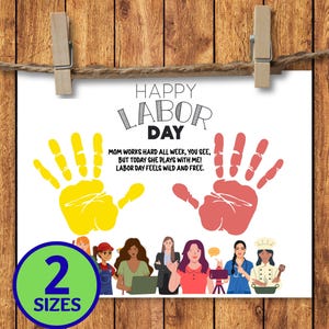 Handabdruck Handabdruck Handwerk, Handabdruck Kunst, Handabdruck Schild, Handabdruck Andenken, glücklichen Tag der Arbeit, Party am Tag der Arbeit, Aktivität am Tag der Arbeit