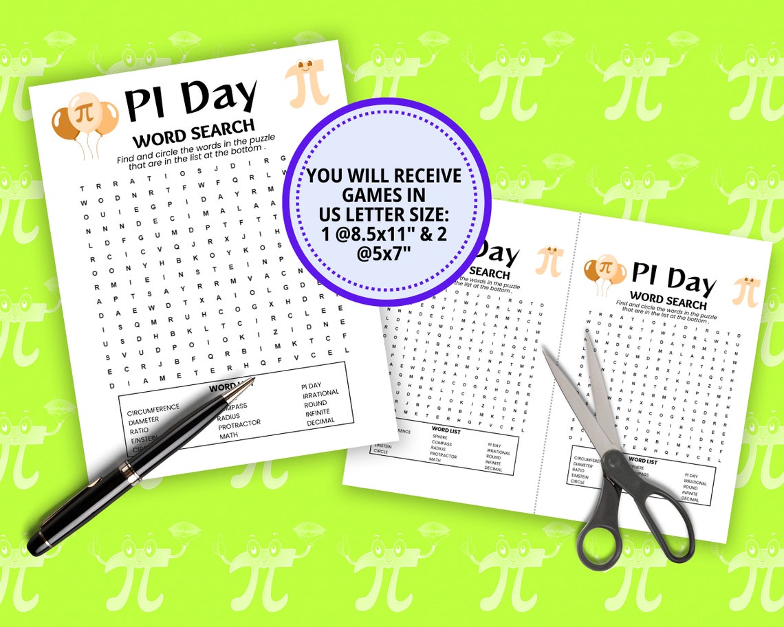 Pi Day Word Search, Pi Day Game, Pi Day Download, Math Teacher, Math Pi