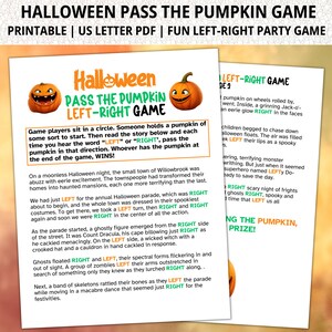 Pass the Pumpkin, Halloween Left Right Game, Pass the Gift Game, Halloween Game, Pass the Prize Game, Family Party Games, Right Left Game