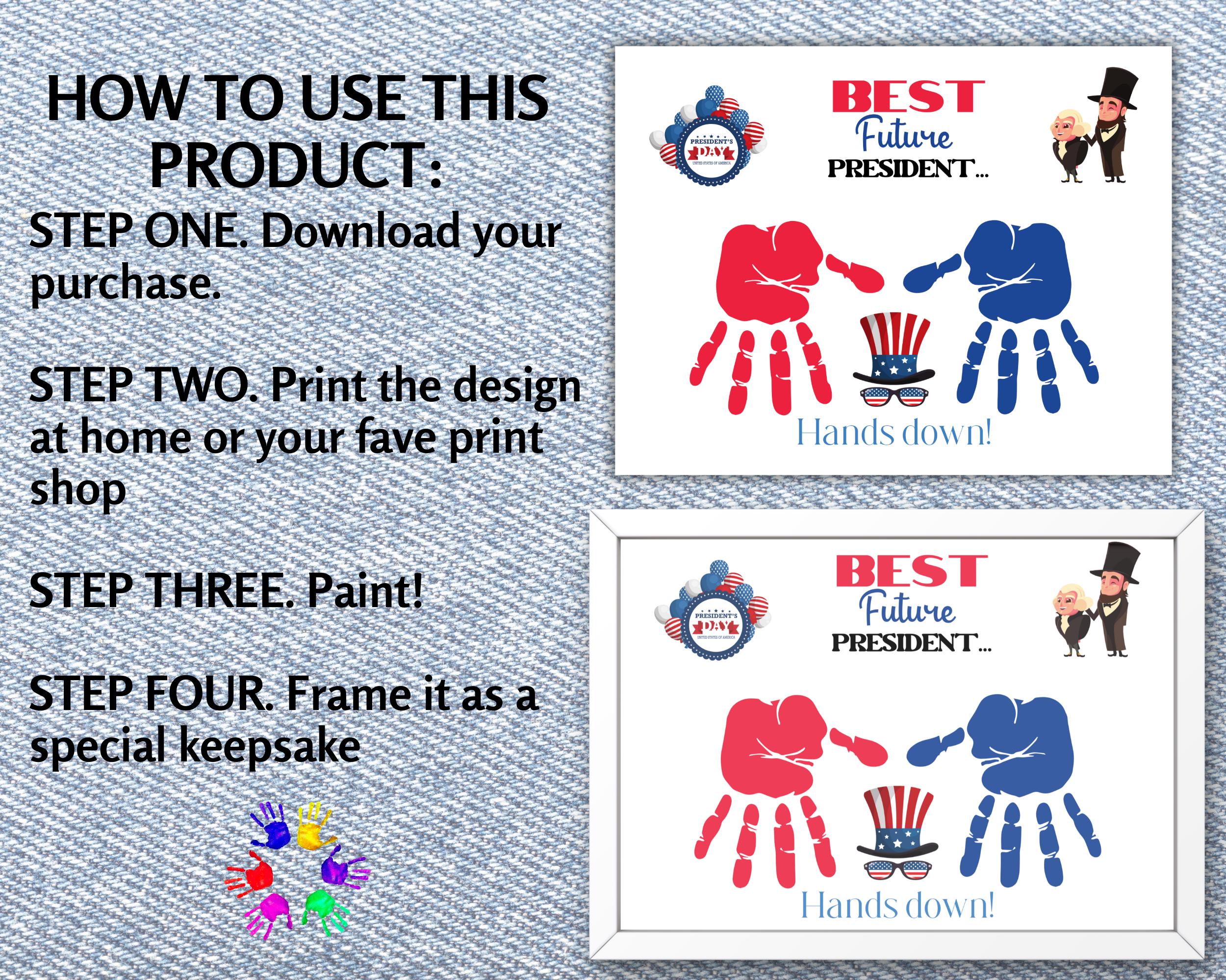 Presidents Day Handprint Craft, Best Future President, Patriotic ...