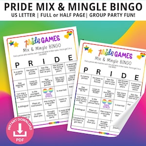 Bingo Mix and Mingle, Edición Orgullo, Juegos del Orgullo, Juegos de Fiesta del Orgullo, Orgullo 2025, Celebración del Orgullo, Bingo del Orgullo, Juegos de Noche de Damas