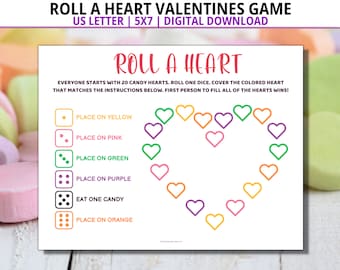 Valentinstag Rollen ein Herz Spiel, Valentinstag Party Spiel, Valentinstag Aktivität, Valentinstag Spiel, Schul Party Spiel, Familien Spiele Nacht