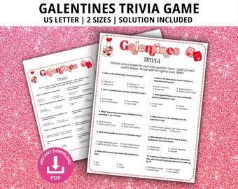 Galentines Trivia, Galentines Day Game, Galentines Day Games Printable, Galentines Games for Adults, Funny Galentines, Galentines Game