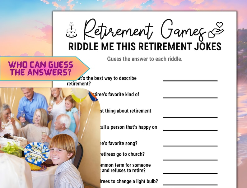 Retirement Riddles, Retirement Jokes, Riddle Me This, Retirement Game ...