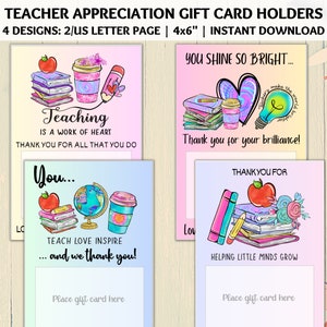 Teacher Appreciation Gift Card Holder, Best Teacher Ever Card, New Teacher Gift Card, Thank You Teacher, End of Year Teacher Appreciation