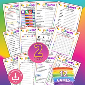 Pride Games, 12-GAME BUNDLE, Pride Party Spiele, Pride Trivia,Drag Queen Trivia, Pride 2025, Pride Feier, Pride Collection