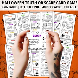 Halloween Truth or Scare Cards, Truth or Dare, Halloween Games, Halloween Party Game, Games for Kids, Family Game Night