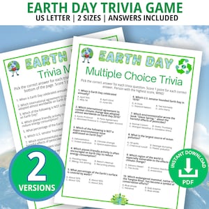 Earth Day Trivia Game, Earth Day Game, Family Game Night, Earth Day Trivia Questions, Earth Day Activity, Games for the Office