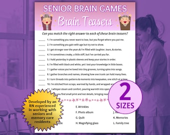 Seniors Brain Games, Dementia Games, Games for Seniors, Memory Care, Dementia Activities, Senior Mind Games, Senior Activity
