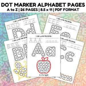 Alphabet Preschool Tracing Worksheets, Dot Marker, Alphabet Letters, ABC Tracing, Preschool Letters, Tracing Practice for Kids, Learn Letter