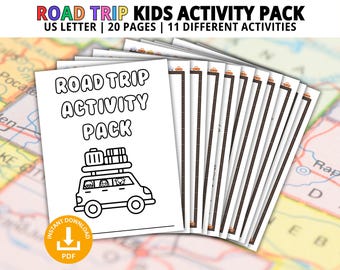 Road Trip Activity Pack for Kids, Car Trip Games, Car Ride Games, Kids Car Activities, Kids Travel Activity, Road Trip Activities