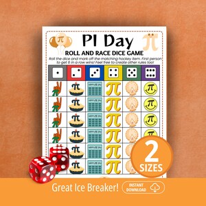 Roll and Race Game, Math Pi Day, Math Questions, Pi Day Game, Math Activities, Pi Day Party, Dice Game, Math Games, PI01