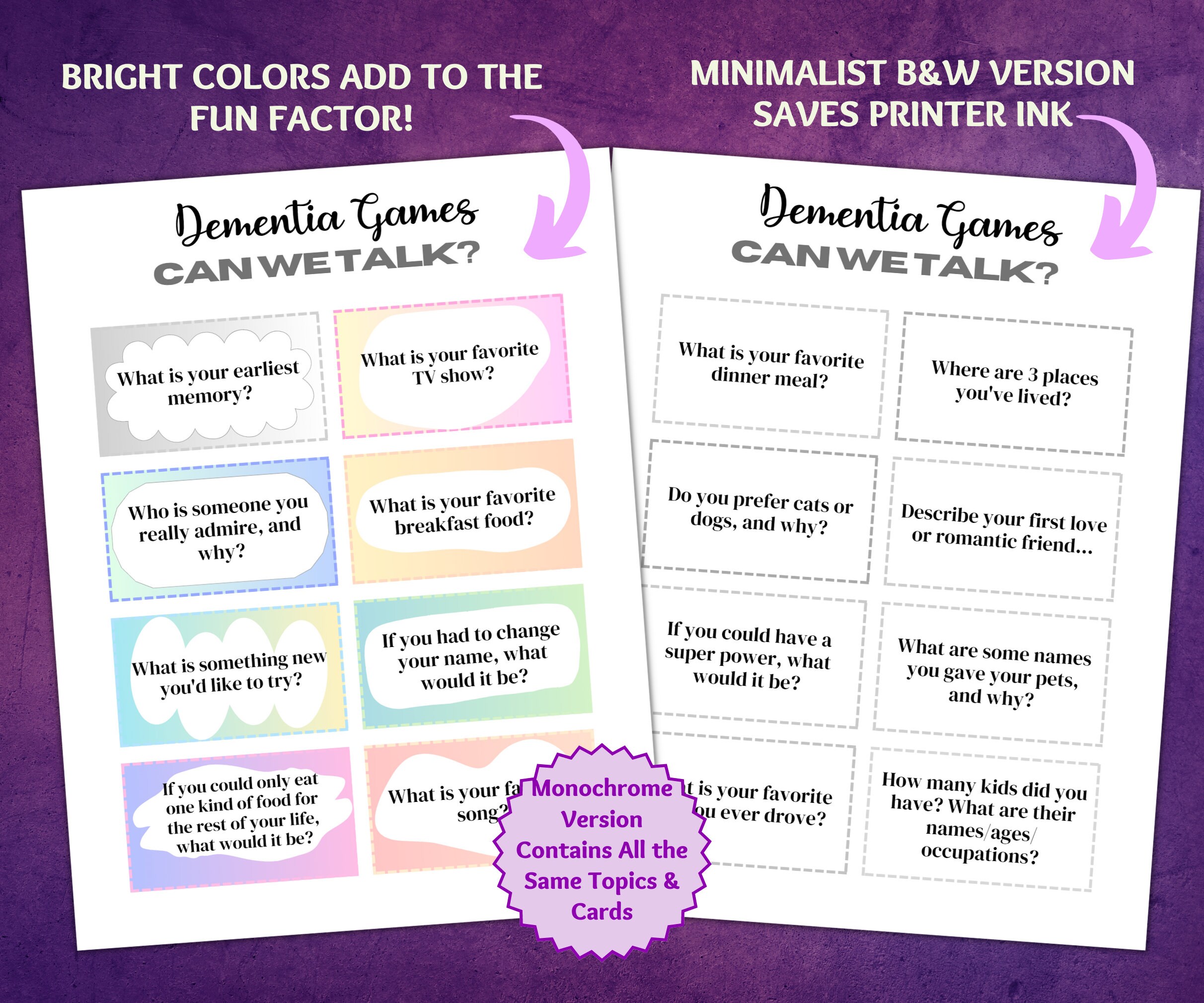 Can We Talk Game Conversation Cards Dementia Games Ice Etsy