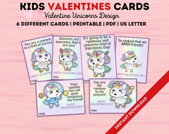 Unicorn Valentine, Preschool Valentines Cards, Valentine Card Set, Classroom Valentines, Kid Valentine Cards, Class Valentines