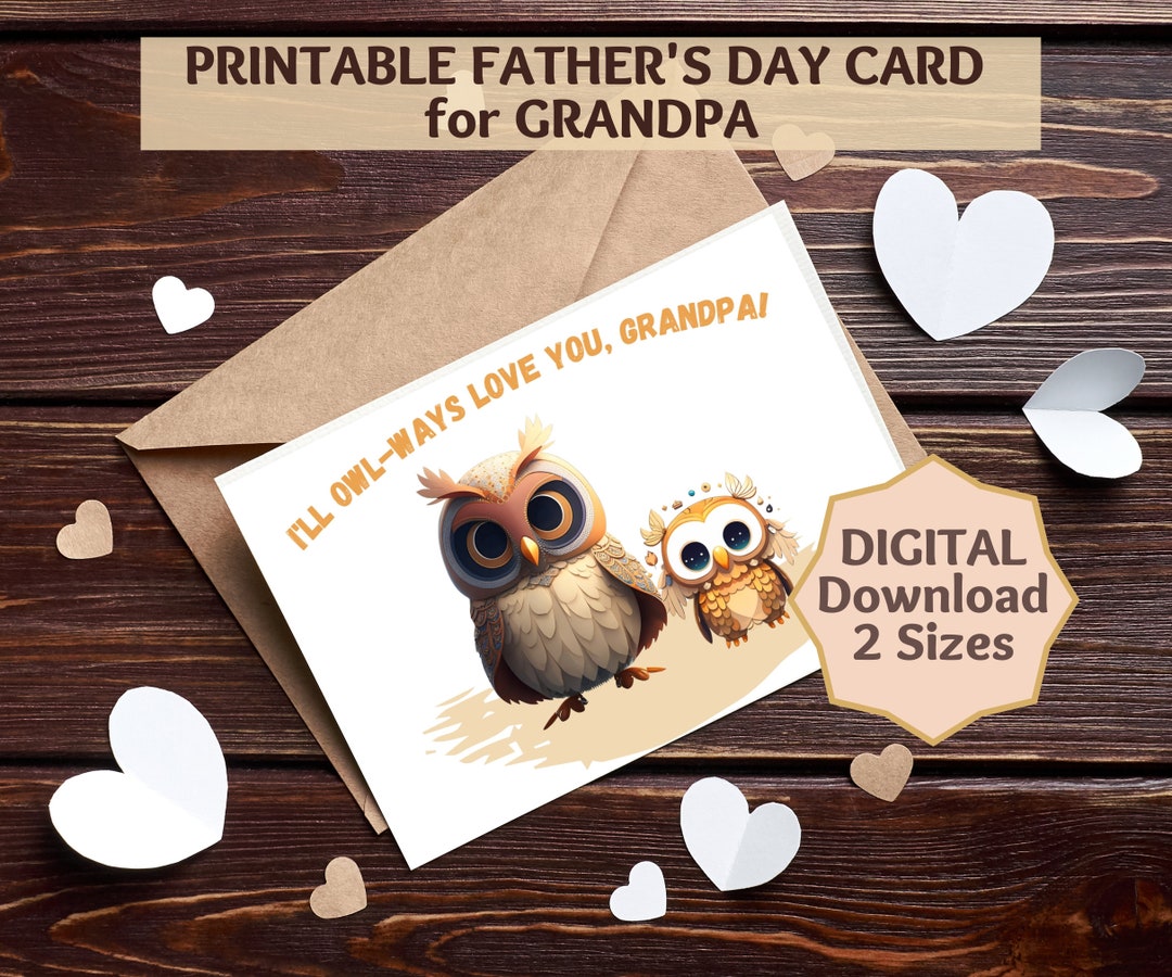 Grandpa Fathers Day Card, Printable, Super Grandpa, Fathers Day Message ...