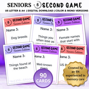 5秒ゲーム、認知症ゲーム、認知症アクティビティ、認知症カード、脳トレゲーム。シニア向けトリビア