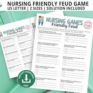 Nursing Friendly Feud, Health Trivia, Medical Games, Nursing Games, Nursing Trivia, Hospital Party Games, Friendly Feud, New Nurse Party