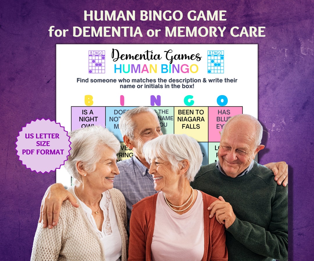 Human Bingo Game for Dementia or Memory Care Dementia Games Etsy