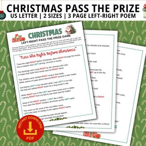 Christmas Left Right Game, Pass the Gift Game, Christmas Game, Pass the Prize Game, Family Game Night, Family Party Games, Pass the Parcel