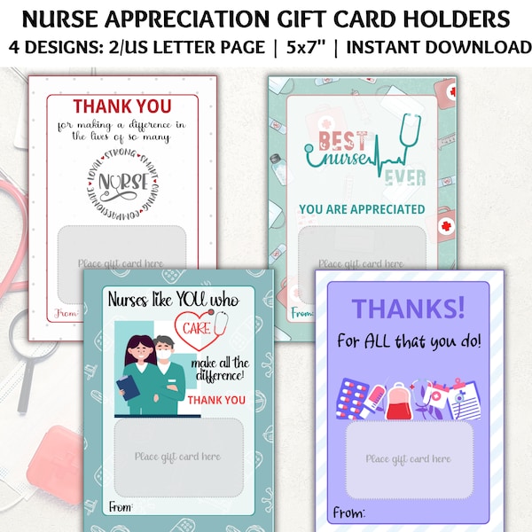 Nurse Appreciation Gift Card Holder, Gift Card Holder for Nurses, Thank You Nurses, New Nurse Card, Happy Nurses Week