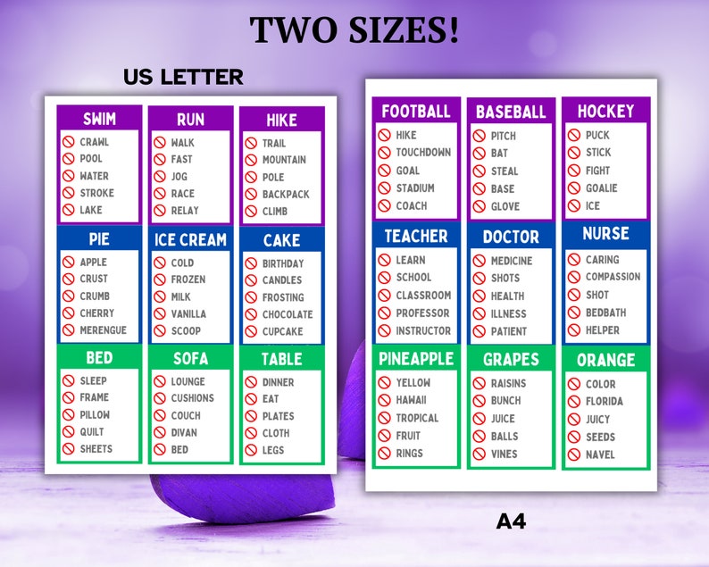 Forbidden Words Game, Senior Games, Dementia Games, Guess the Word Game, Dementia Cards, Brain Games. Senior Trivia image 3