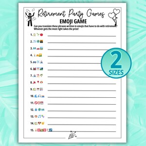 Emoji Game, Retirement Games, Retiree Games, Happy Retirement, Icebreaker Games, Work Games, Emoji Puzzle, Office Party Games