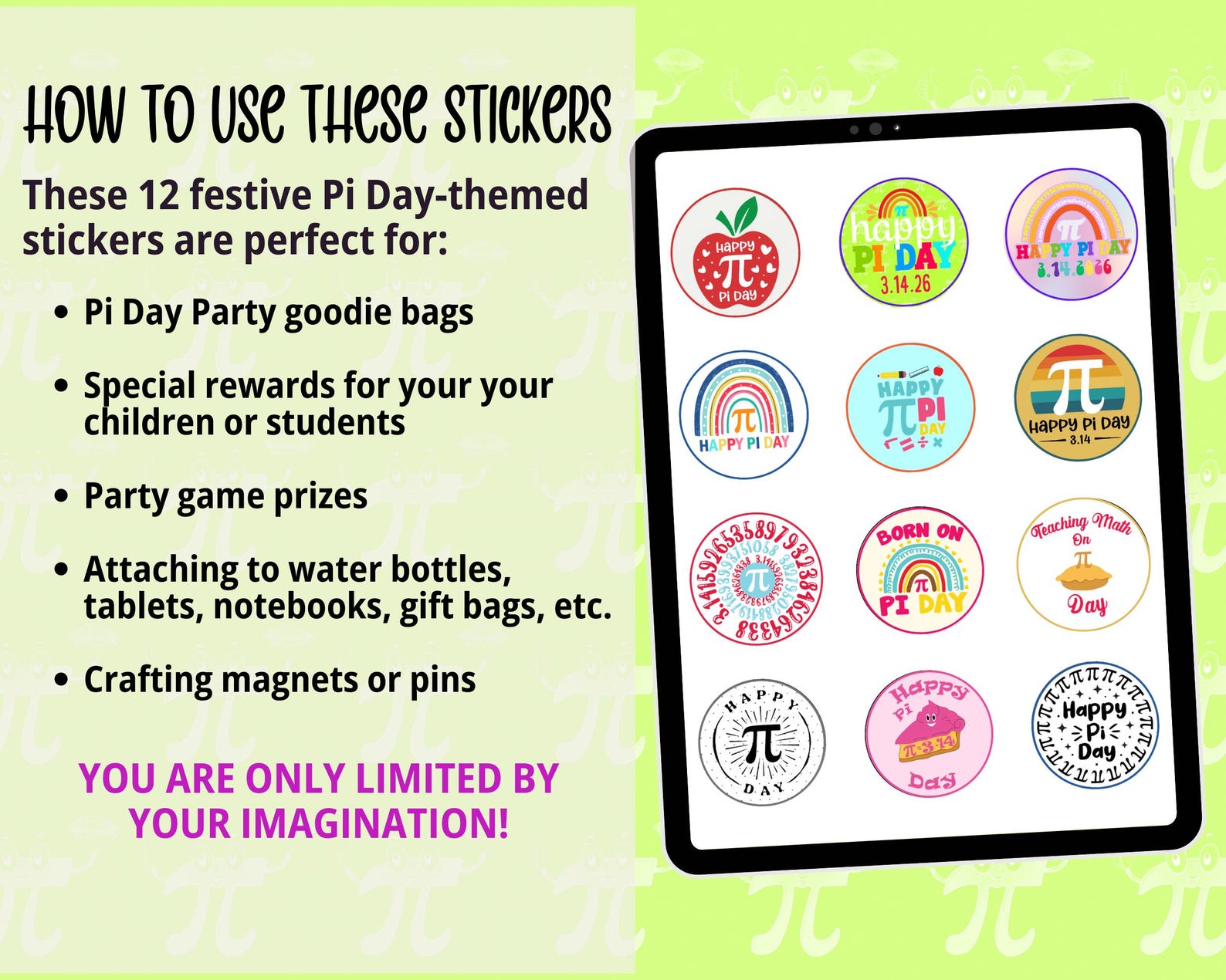 Pi Maker Sticker Pi Day Stickers, Printable Stickers, Pi Day Download, Math Pi Day, Math ...