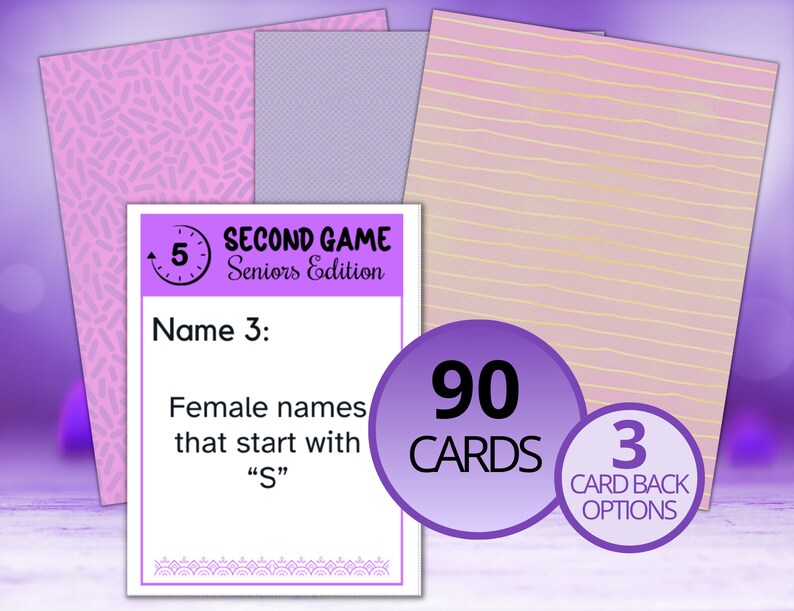 5 Second Game, Dementia Games, Dementia Activities, Dementia Cards