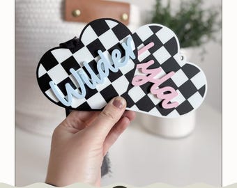 SVG Checkered Heart Tag| Valentines Day Digital File | Valentine SVG File Valentine laser file | Love Basket Tag | Custom Name Tag