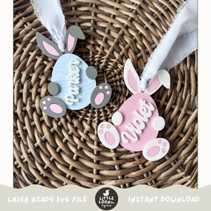 File tag cestino di Pasqua SVG / File digitale di Pasqua / File SVG cestino / File pronto per laser / File tag di Pasqua / Uovo coniglietto di Pasqua SVG