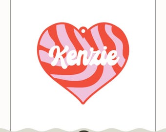 Valentines Day Wavy Heart Tag SVG | Valentines Day Digital File | Valentine SVG File | Valentine laser file | Retro Heart Name Tag SVG