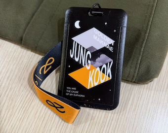Bts Army Photocard Holder and Lanyard, Toploader Holder for Album PC - JUNGKOOK VER