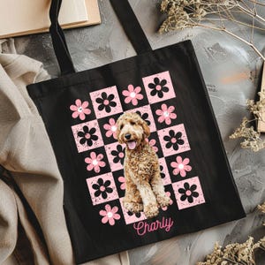 Custom Pet Photo Tote Bag, Personalize Pet Bag, Cartoon Pet's , Dog Mom Tee, Cat Mom Shirt, Gift For Pet Lover