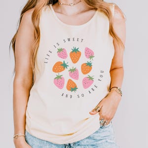 Boho  Strawberry Top, Life Is Sweet And So You Are Shirt,  Retro Fruit Sweatshirt, Cute Comfort Colors Shirt,  Graphic Tee, Gift For Her