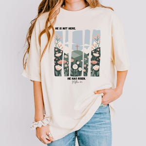 He Is Not Here, He Has Risen shirt, Easter Sweatshirt, Christian Kids Shirt, Jesus Easter Shirt, Vintage Floral Christian Shirt
