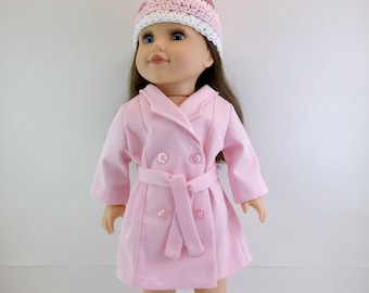 Doll Clothes-fit Mini American Girl Boy My Life-Coat /& Hat-Fleece-Neon Pink