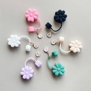 Topper in paglia con fiore retrò, copertura in paglia floreale, in silicone, amico di paglia, accessorio per feste con fiori, regalo per amanti dei bicchieri, accessorio per bicchieri