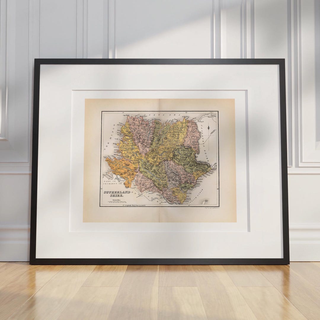 Vintage Scotland County Map 1934 : Sutherland Shire - Cartography by ...