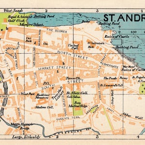 1949 St Andrews, Scotland - Vintage Map