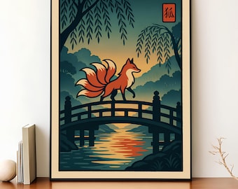 浮世絵 白狐：日本の禅｜デジタルダウンロード｜デジタルプリント