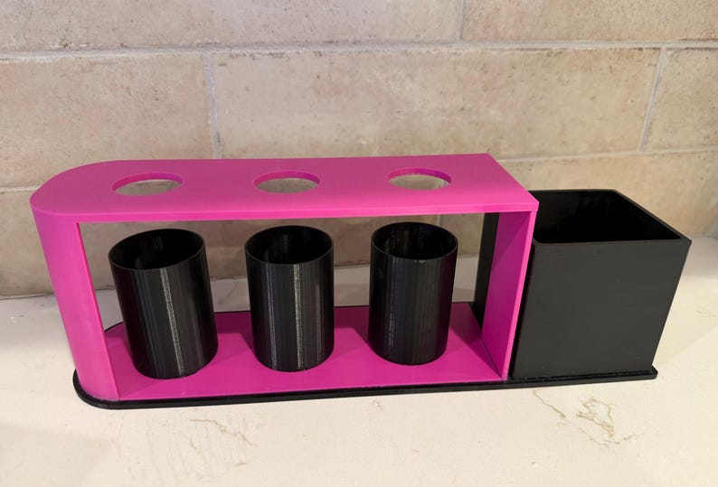 Personalized Toothbrush Holder - 3 Person - Bin For Toothpaste - For Kids and Adults image 2