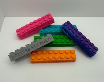 Personalized Block-like Party Favors  - Max 20 Characters.  Fits Loosely On Other Block-like Products.