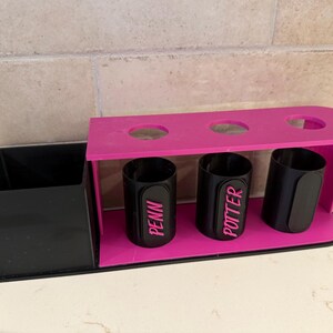 Personalized Toothbrush Holder - 3 Person - Bin For Toothpaste - For Kids and Adults image 3