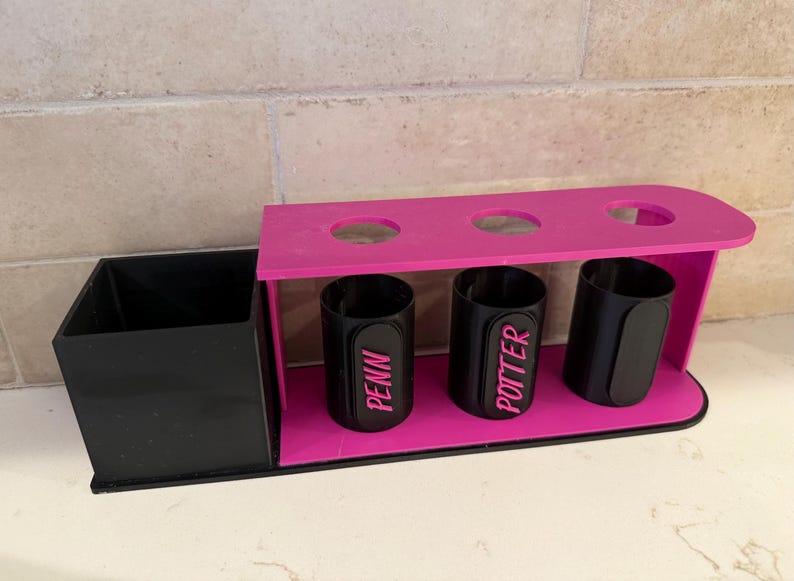 Personalized Toothbrush Holder - 3 Person - Bin For Toothpaste - For Kids and Adults image 3