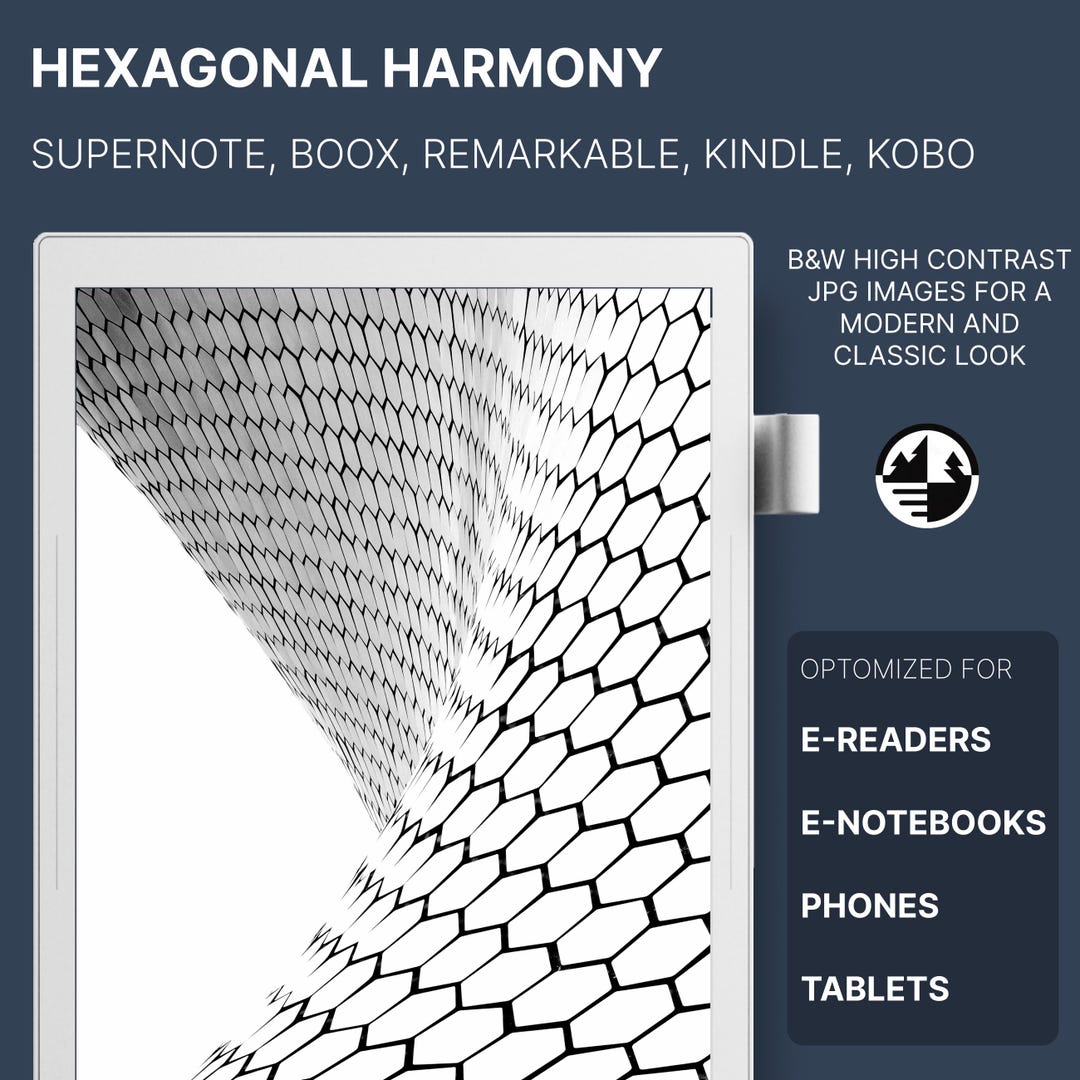 Hexagonal Harmony: Background Screensaver Lockscreen for Kobo Supernote ...