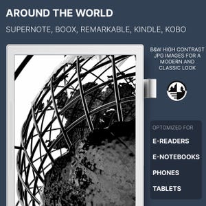 Around the World: background screensaver lockscreen for kobo Supernote Remarkable Kindle ebook ereader cover