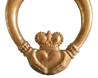 Brass Claddagh Door Knocker AS IS Read Description